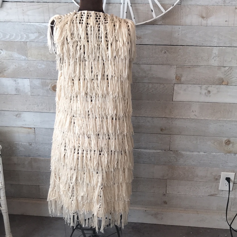 Forever 21 long fringe vest